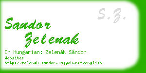 sandor zelenak business card