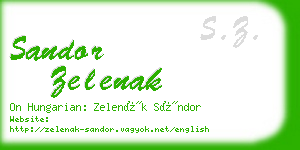 sandor zelenak business card
